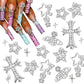 42PCS 3D Star Nail Charms and Gems Silver Rhinestones for Nails Y2K Nail Jewels for Nail Art