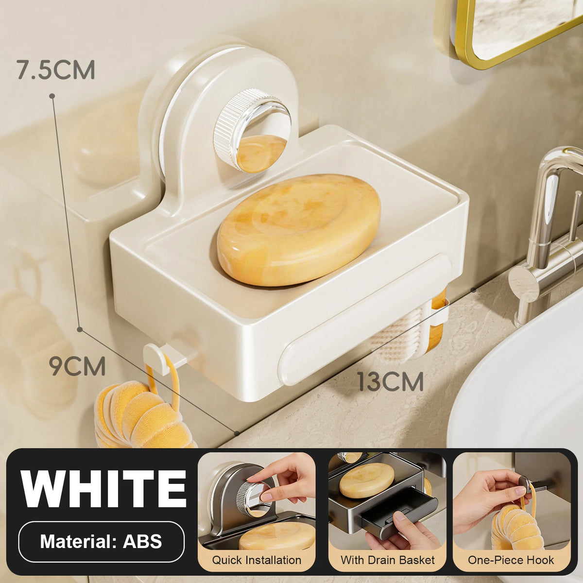 Storage Rack Wall Soap Dish for Bathroom Case Soap Box Dish Storage Plate Drain Soap Box Soap Holder Bathroom Accessories
