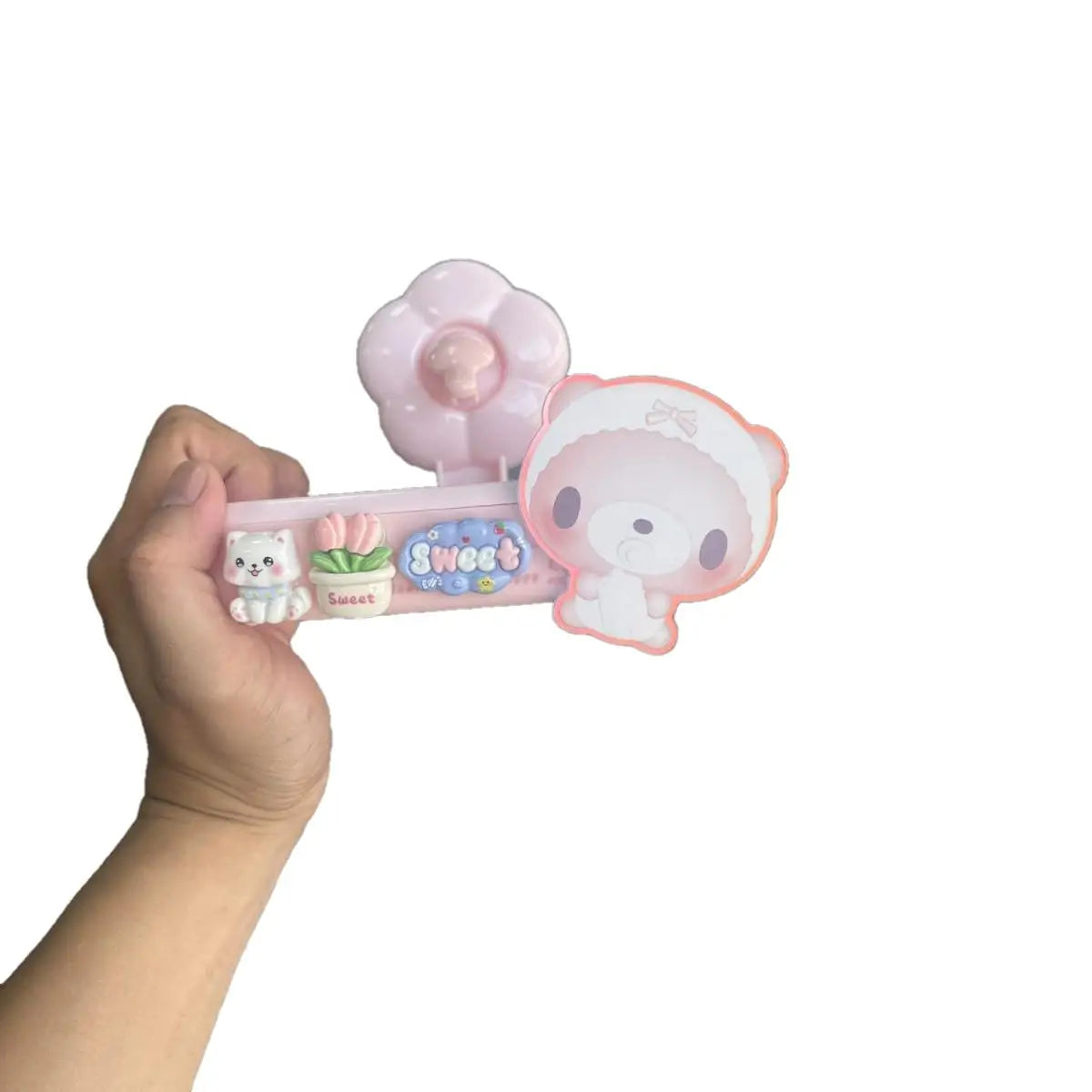 Cute Cartoon Bear Cat Tulip Adhesive Soap Box No Drill Glue Mount Drain Soap Holder Bathroom Wall Soap Dish
