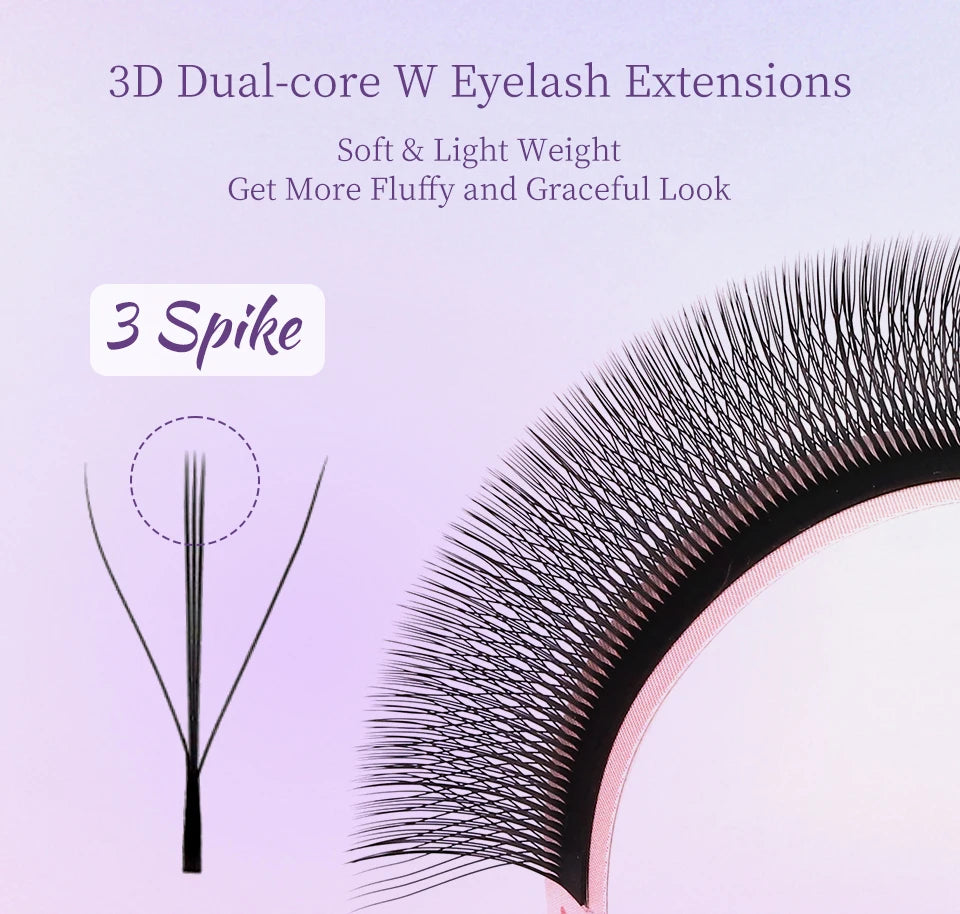 AGUUD 2D Y Lashes Extension Premade Voume Fans Faux Mink Eyelashes Premium Mesh Net Cross Lash Single Tips 2D Y Shaped Eyelashes
