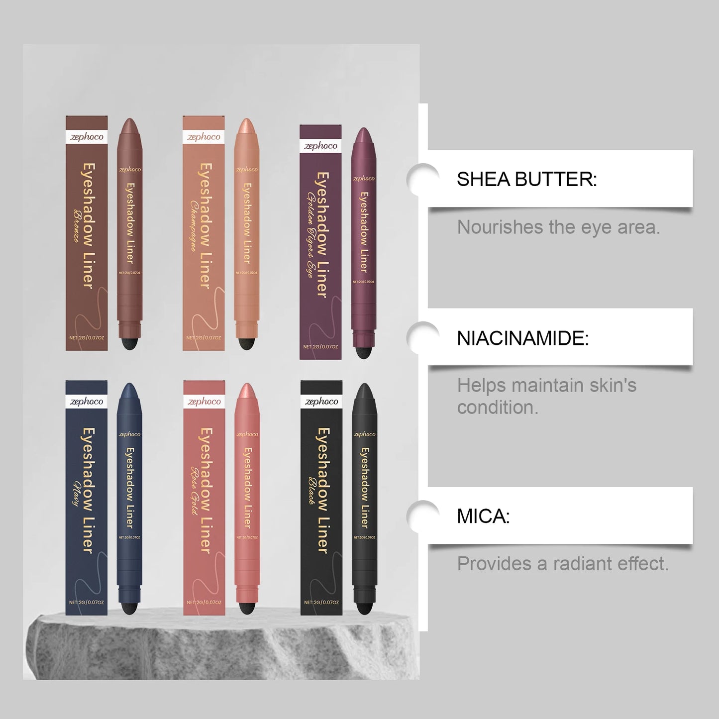 2in1 Eyeliner Pen Smudge Proof Waterproof Formula Long Lasting Wear Beginners Daily Makeup Smooth Application Eye Shadow Liner