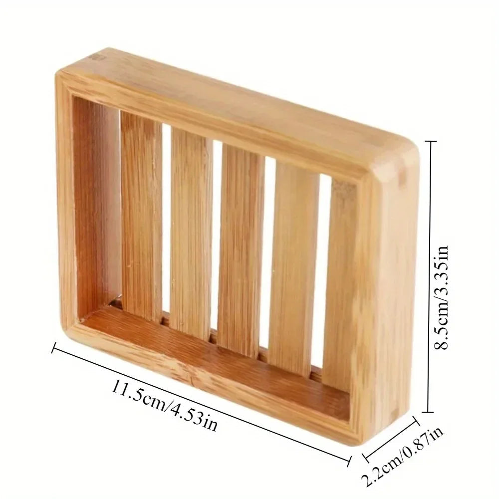 1PC Soap Box Bamboo and Wood Hotel Bathroom Soap Holder Home Simple Drain Soap Box