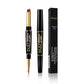 2 In 1 Matte Lipstick Pencil Double Head Lip Liner Pen Red Nude Long Lasting Waterproof Lady Charming Lip Pencil Makeup Tools