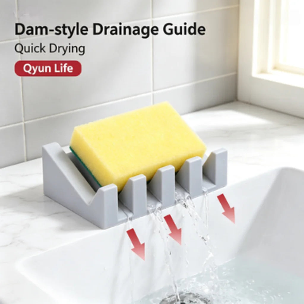 Creative Silicone Draining Soap Dish, Large Bathroom Soap Holder, Quick-Dry No Water Accumulation, Convenient Hand Soap Dish