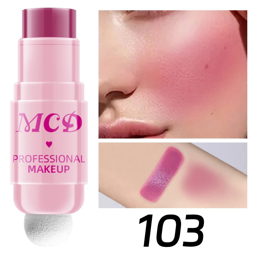 6Colors Makeup Blush Stick Lip Tinted Cooling Water Jelly Tint Jelly Blush Stick Bronzer Cheek and Nose Grooming  Matte Blush