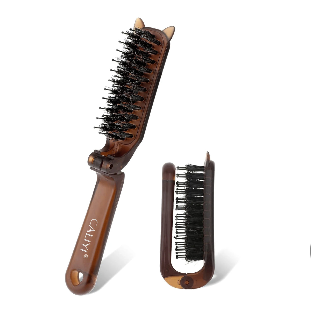 CALIYI 1/2PCS Foldable Hair Comb Portable Boar Bristle Hair Brush Hair Brush Head Massager Travel Combs Hair Styling Accessories