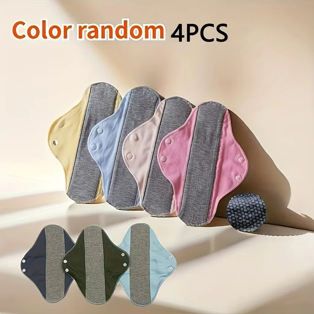 1/2/4pcs Reusable Leak Proof Sanitary Pads Menstrual Cloth Pads Washable Breathable Period Heavy Flow Night Use