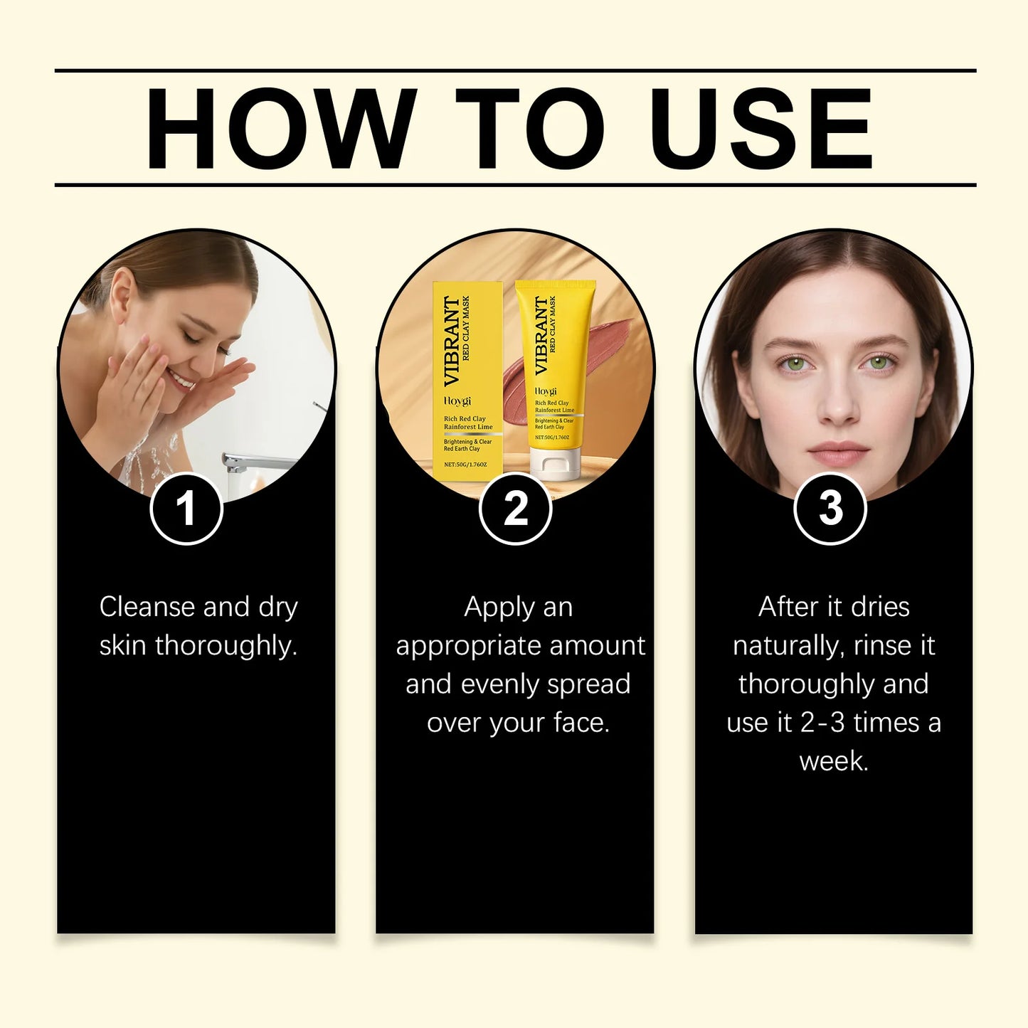 HOYGI Red Clay Mud Mask Deep Cleansing Oil Control Balance Antioxidan Shrink Pores Remove Blackheads Refreshing Facial Mask