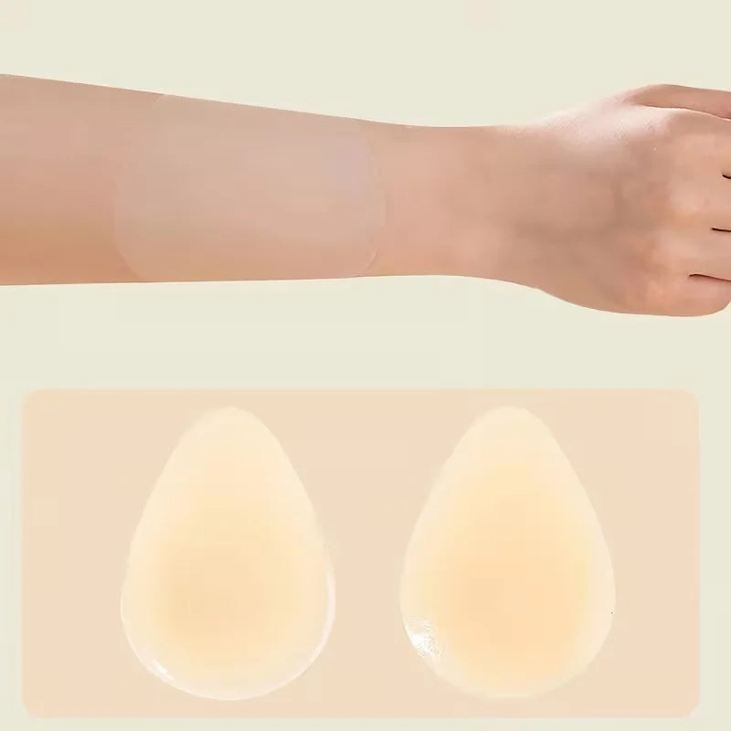 Ultra-Thin Silicone Bra Drop-Shaped Nipple Covers  No Glue Self-Adhesive Sticky Push Up Pasties  Lift Breast Pads for Women