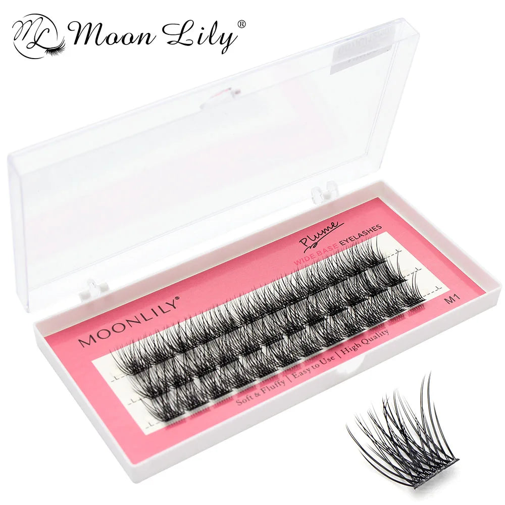 Moonlily 100D Segmented DIY Individual Cluster EyeLashes 3D Volume Silk Mink Grafting False Triple Lashes Extension Makeup Tool