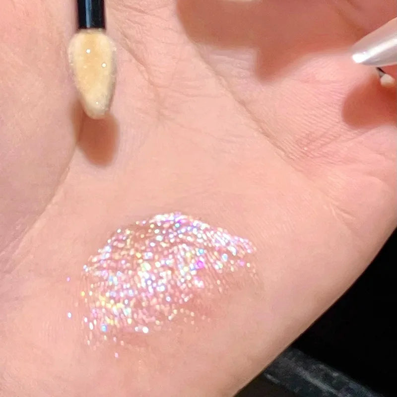 Glitter Liquid Eyeshadow Holographic Shimmer Ice Blue Pink Quick-drying Wet Look Tears Highlight Eye Makeup Non-flying powder