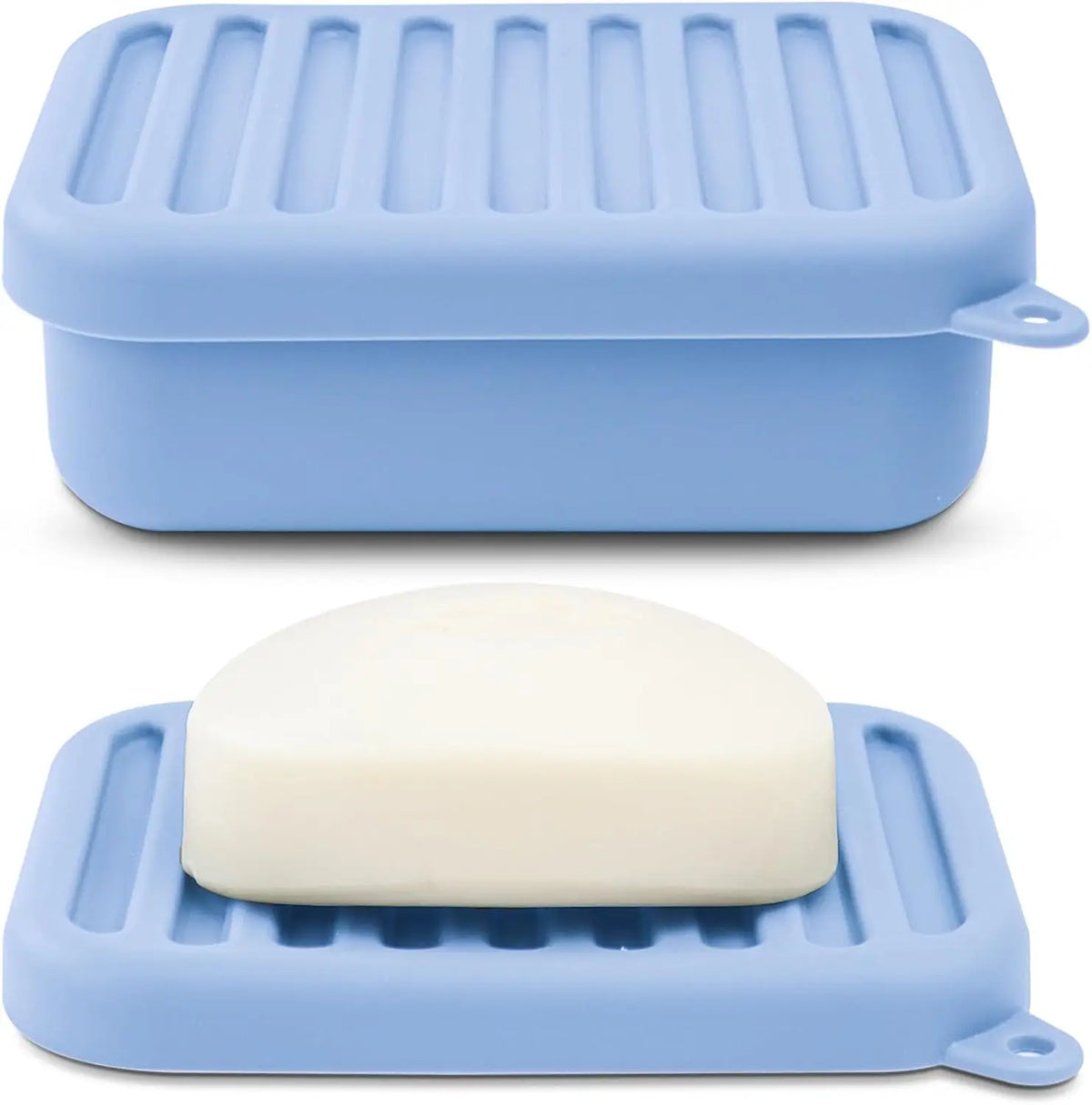 Portable Silicone Travel Soap Case Leak Proof with Drainage Lid Layer Compact Bar Soap Holder Durable for Camping Gym Toiletries