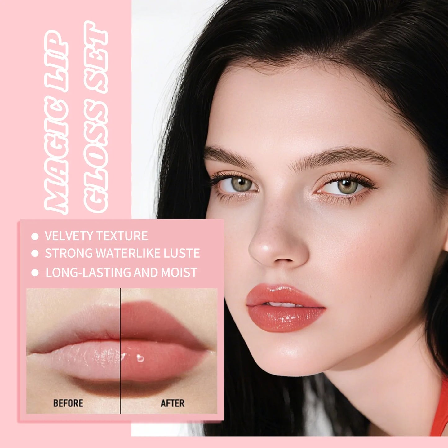 6pcs Jelly Lip Oil Set – Hydrating, Shimmering Gloss, Waterproof, Long-Lasting, Easy Application, Unisex, Multi-Shade Combo