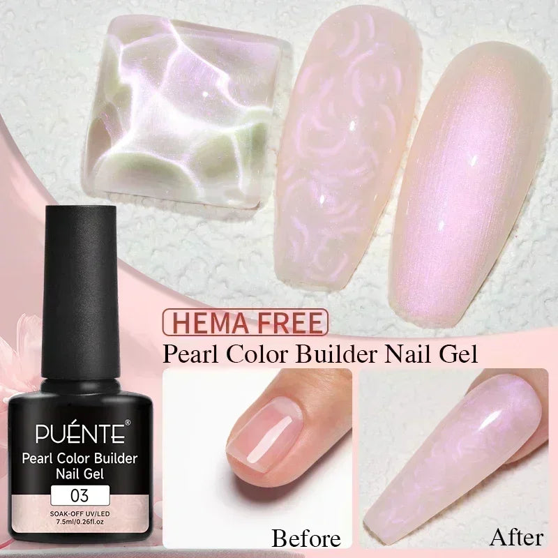 PUENTE 7.5ML Golden Gems Cat Magnetic Gel Nail Polish Pink Brown Blue Colors Golden Glitter Cat Eye Soak Off UV Nail Art Varnish