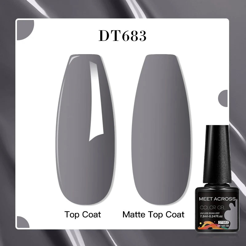 MEET ACROSS 160 Colors 7.3ml Gel Nail Polish Vernis Glitter Sparkly Semi Permanent Soak Off LED UV Gel Varnish Nail Art Manicure