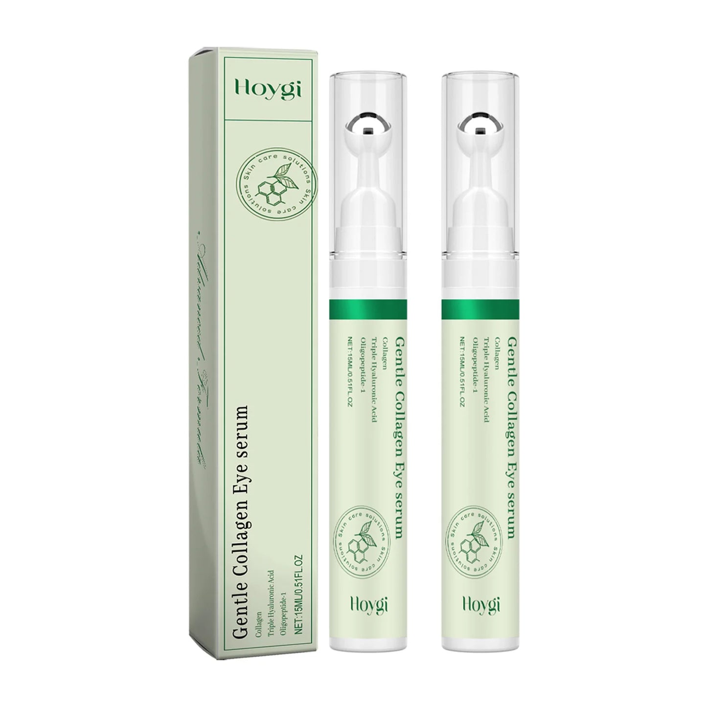 HOYGI Collagen Eye Serum Anti Puffiness Eye Bags Anti Dark Circles Moisturizing Tightening Reduce Fine Lines Skin Care Roller