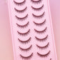 10 Pairs Natural Eye Lashes Faux Mink Eyelashes Winged End Eye Elongated Eyelashes Natural Long Manga Lashes Fake Lashes Makeup