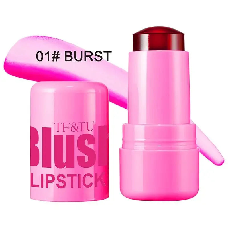 3-in-1 Milk Jelly Tint Facial Blusher Wand Moisturized Long Lasting Matte Rouge Cheek Contour Lipstick Sticker Beauty Makeup
