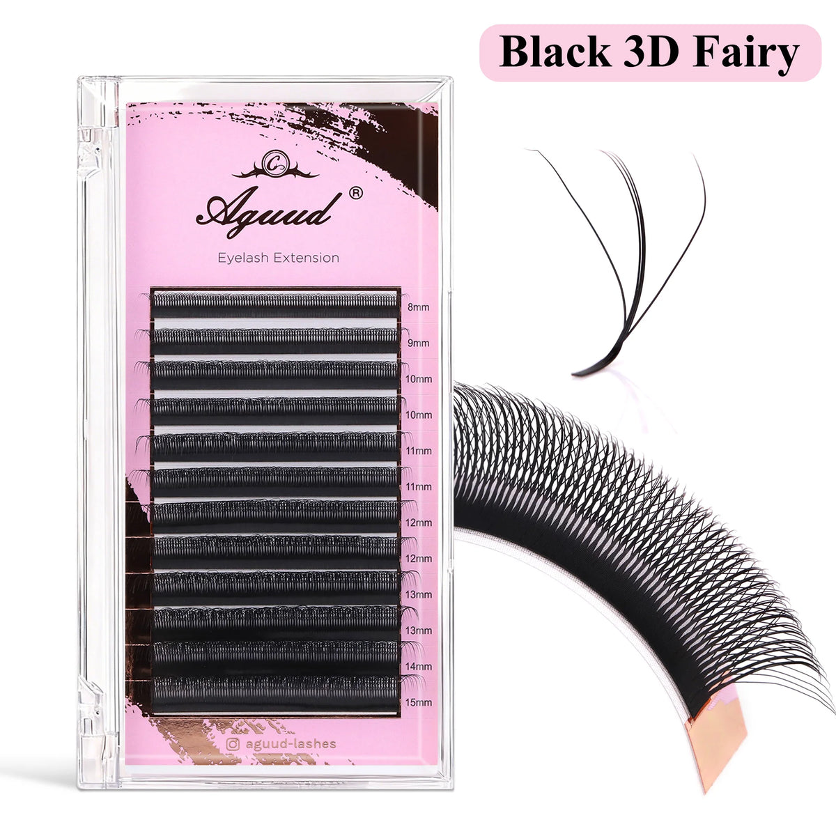 AGUUD 2D Y Lashes Extension Premade Voume Fans Faux Mink Eyelashes Premium Mesh Net Cross Lash Single Tips 2D Y Shaped Eyelashes