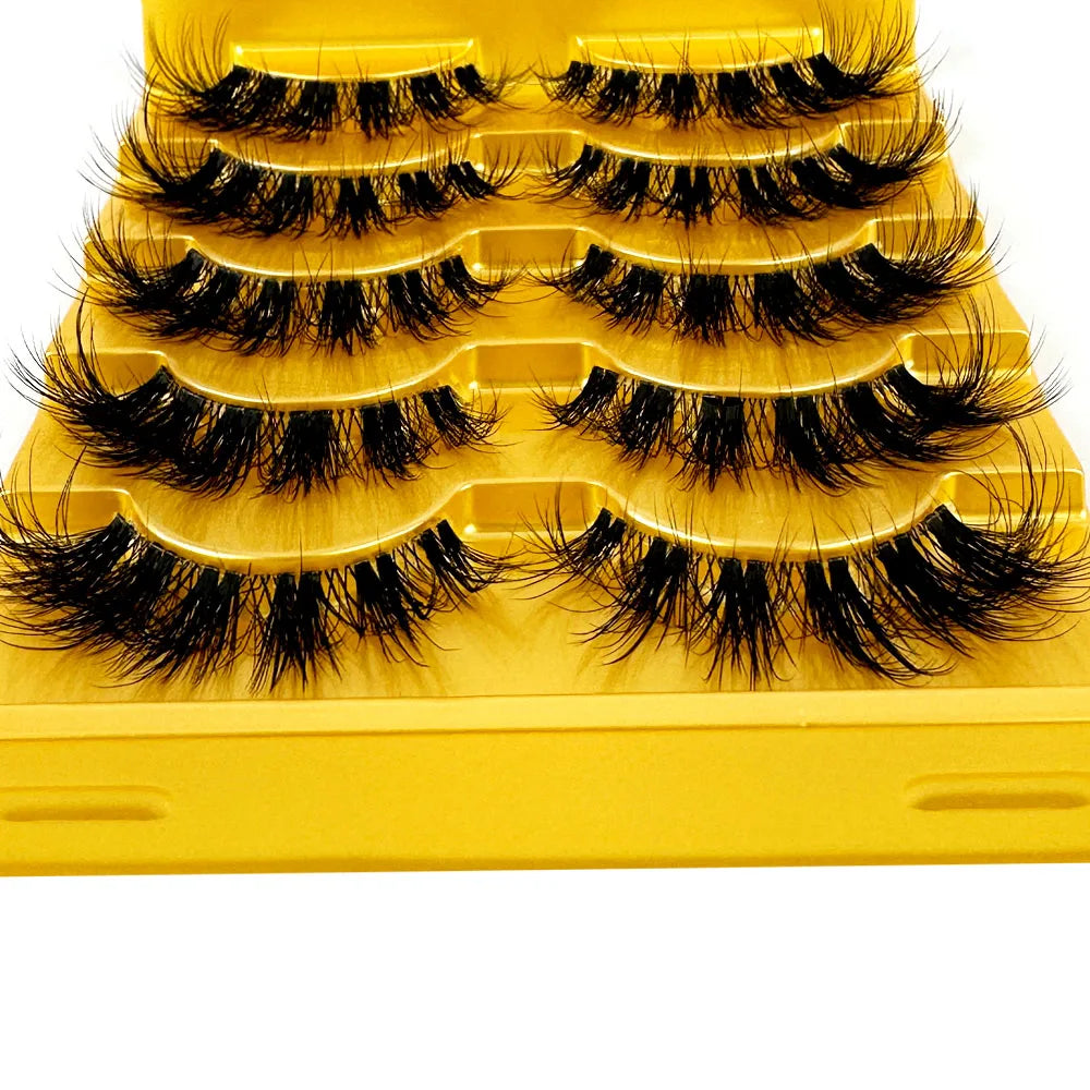 5pairs Mink Eyelashes Invisible Band Lash Extension Natural False Eyelashes Cross Cluster Fairy 3D Faux Big Eye Long Fake Lashes
