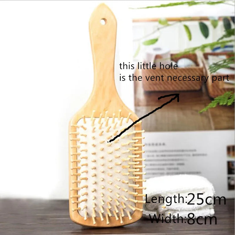 Professional Wood Comb Hairbrush Comb Scalp Healthy Bamboo Comb Healthy Paddle Cushion Hair Loss Styling Massage Brush Hair Car