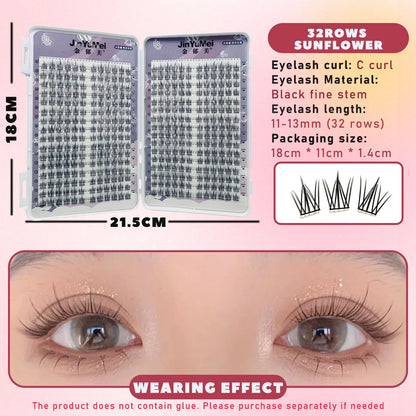 32 Rows Large Capacity Eyelashes Extension Professional Individual Cluster DIY Lashes Natural False Eyelashes Makeup Products