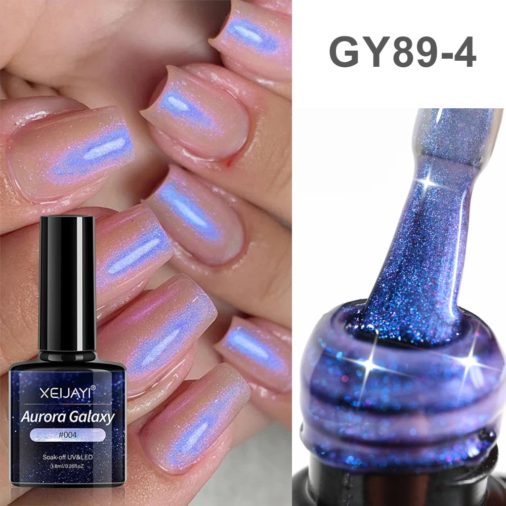 15ml Aurora Mermaid Sparkly Gel Nail Polish Glitter Iridescence Soak Off UV Gel Semi-permanent Varnish  DIY Manicure Gel Polish