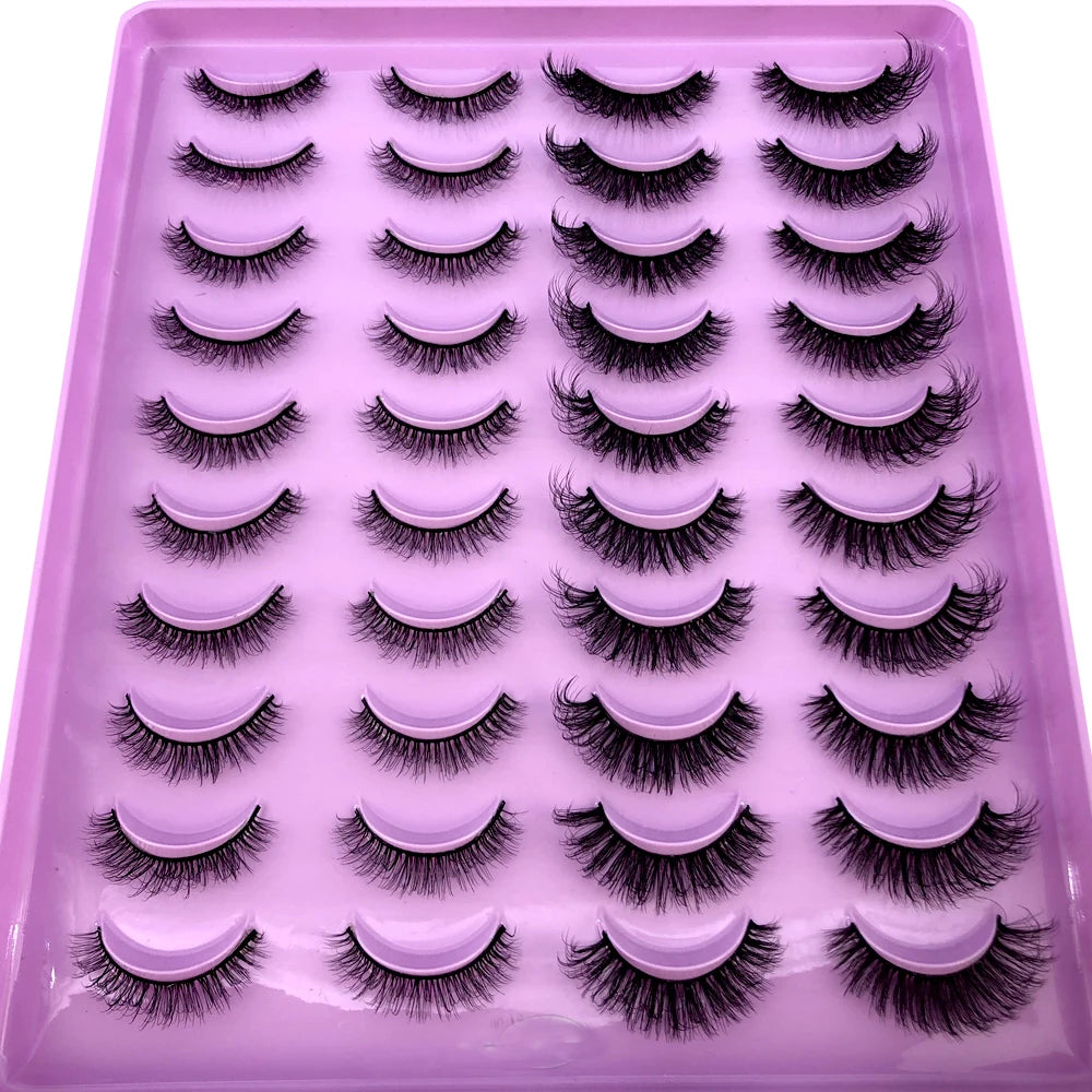 2023 New 20 pairs natural long 3D mink false eyelashes fake lashes makeup kit Mink Lashes extension eye lashes short eyelashes