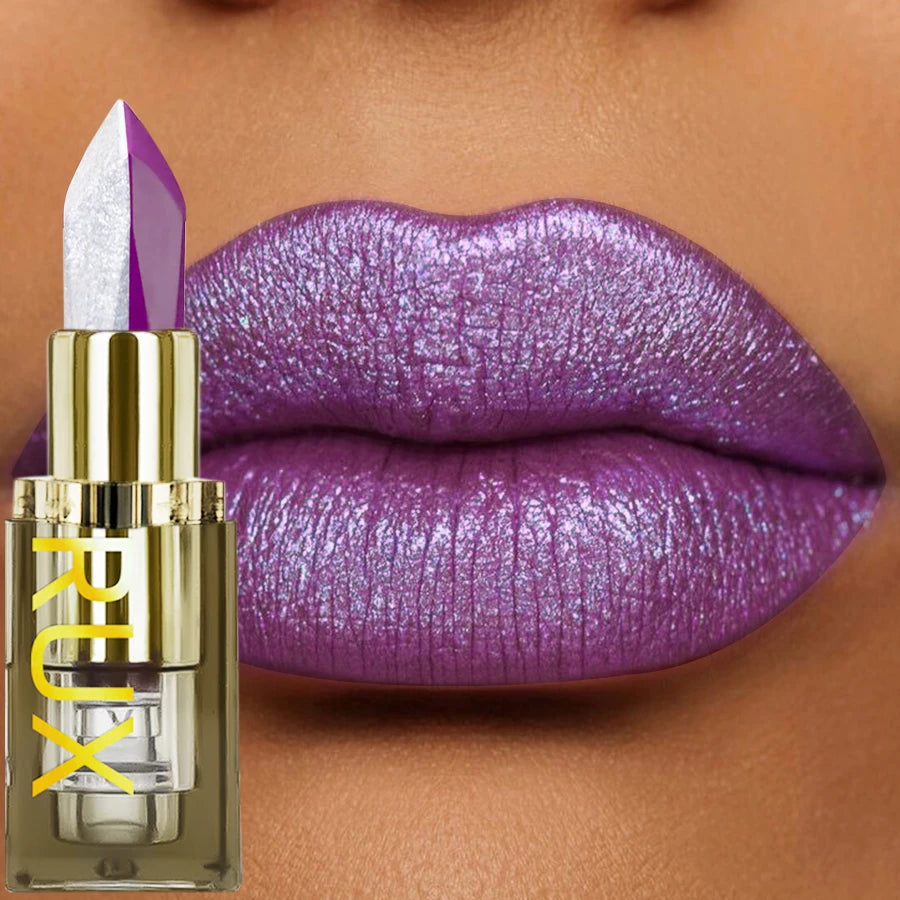 1PC Purple Glitter Two-tone Lipstick Red Rose Moisturizing Lipsticks Cosmetics Easy to Use Lip Tint Makeup Lip Beauty Long Lasti