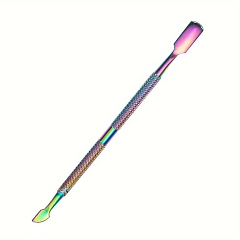 Multicolor Double-ended Stainless Steel Cuticle Pusher Dead Skin Push Remover For Pedicure Manicure Nail Art Cleaner Care Tools