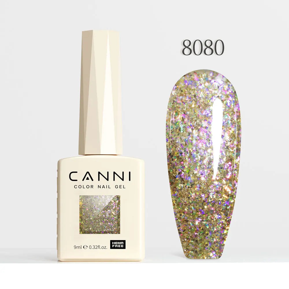 CANNI Gel Nail Polish Glitter Diamond Sparkle Color Collection Gorgeous Color HEMA FREE Soak Off UV LED Semi Permanent AurorGel