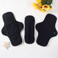 1pc Balck Pure Cotton Sanitary Pad Ladies Reusable Cloth Menstruation Washable Menstrual Pads with Button Breathable Care Pads