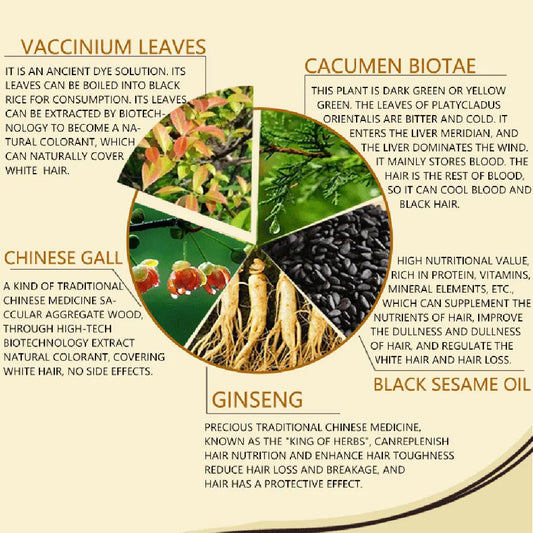 Hair Color Shampoo for Gray Hair 3 in 1 Black Hair Dye Shampoo for Women&Men Natural Herbal Safety Nourishing Hair Care Cream