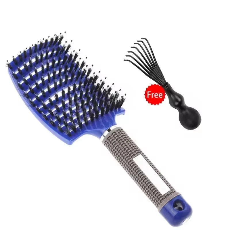 Hair Brush Detangling Hairbrush Bristle&Nylon Women's Wet Curly Hair Scalp Massage Comb Salon Hairdressing Styling Tools