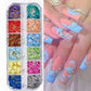 12Grids/Box Five-Petal Flower/Steel Beads Nail Art Charms Mixed-Size Flowers Gold/Silver Ball Rhinestones DIY Manicure Diamonds