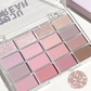 16-Color Eyeshadow Palette Matte & Shimmer – Nude Earth Tones, Silky Blendable Texture, Korean Style Natural Eye Makeup Look