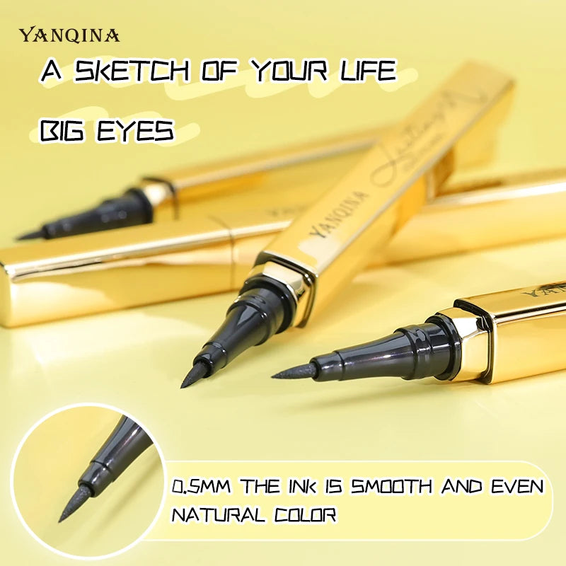 Waterproof Sweatproof Smudge-proof Black Eyeliner Liquid Pen, Quick Dry Long Lasting Eye Makeup Cosmetics for Beginners