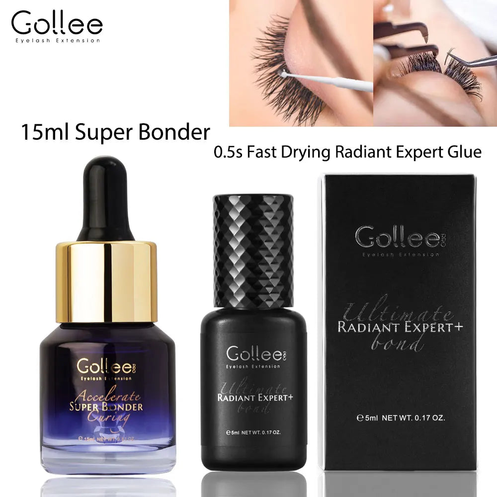 Gollee 0.5s Fast Dry Lash Extension Glue Pro Eyelashes Adhesive Glue Waterproof Grafting Eyelash Super Bonder for Salon Makeup