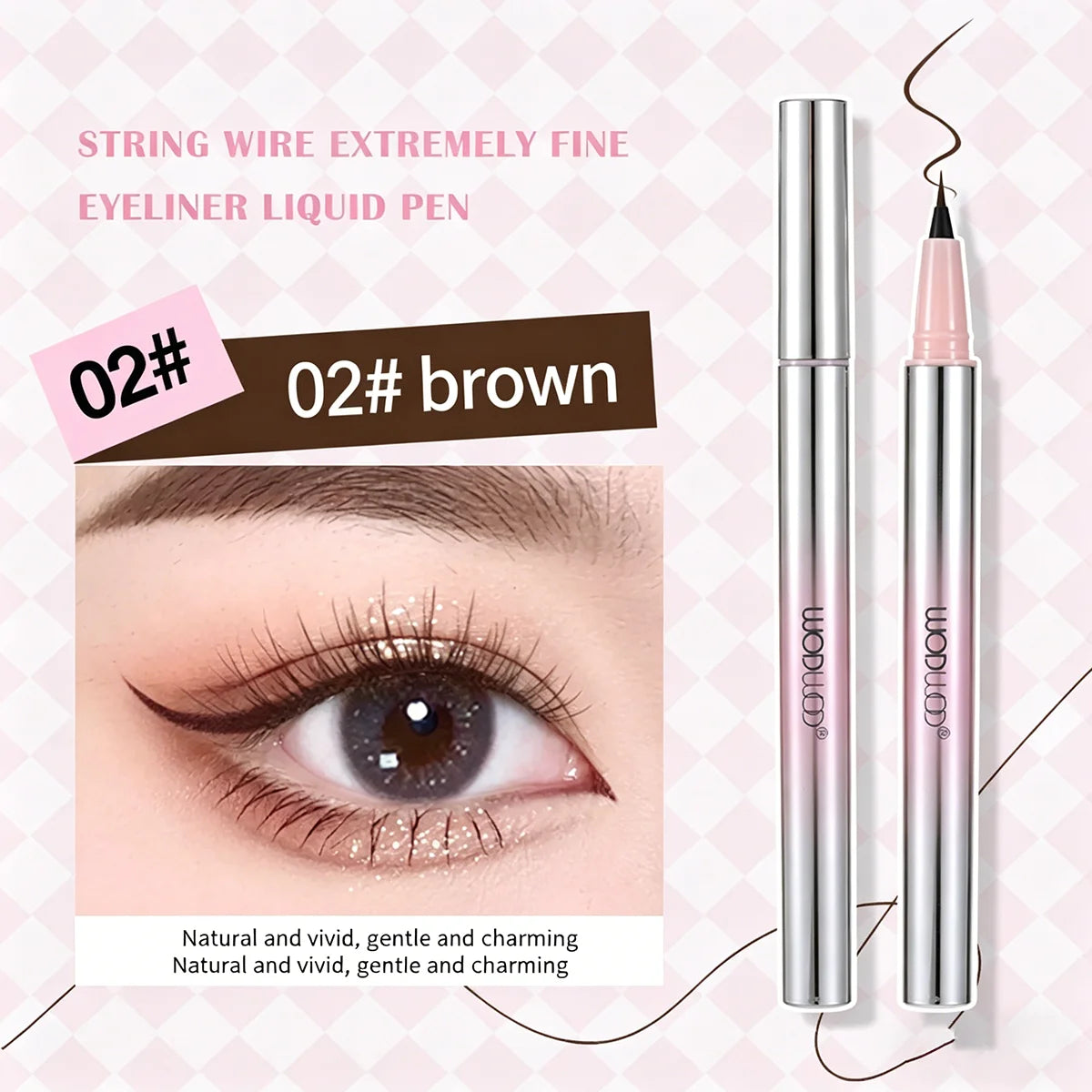 All-in-One Waterproof Eyeliner Pen - Smudge-Proof for Eyebrows, Eyeliner, Lower Lashes & Silkworm Makeup