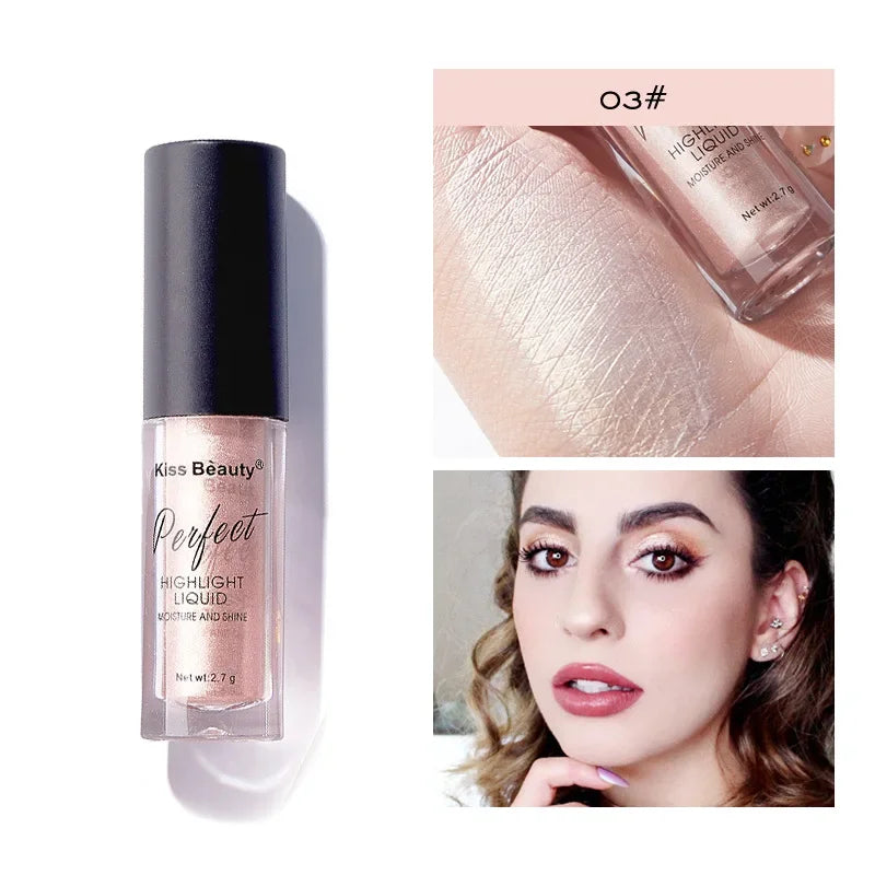 Liquid  Highlighter Face Contouring Pearlescent Makeup Brightener Bronzer Glow Body Face Contour Shimmer Cosmetics