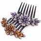 1PC Fashion Hair Comb Luxury Crystal Shiny Rhinestone Hair Clips Inlaid Flower Hairpin Hair Grips Elegant Bride Hair Jewelry