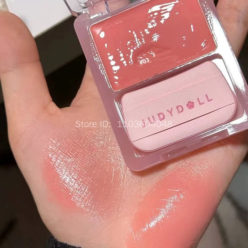 Judydoll Water Light Cream Hydrating Blush Multi Purpose Moisturizing High Light Expanding With Puff Long-lasting Face Makeup