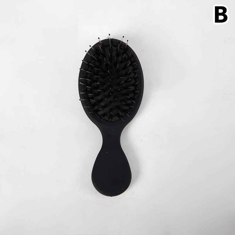 1Pcs Portable Mini Natural Boar Bristle Oval Hair Brush Comb Head Scalp Massage Comb Salon Hair Care Brush Styling Tool