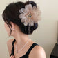 Neo Chinese Style Green Bow Butterfly Hair Claws Clips For Women Imitation Pearl Long Ribbon Tassel Grips Acrylic Shark Clip