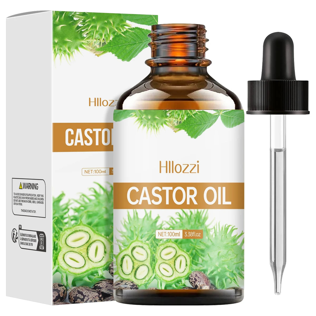 Castor essential oil has a unique scent and is suitable for hair care, body massage, aromatherapy and diffusers.