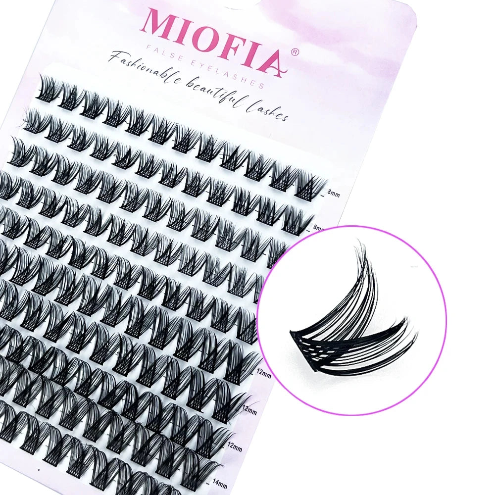 1 Box/120 Clusters Mink Eyelashes 8-14mm Individual Lashes Natural Look D Curl Fluffy Cluster Lashes DIY Eyelash Extension Tools