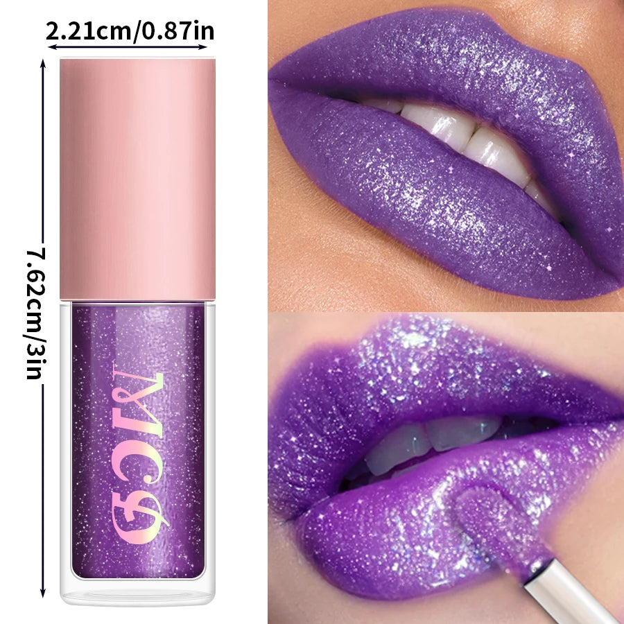 8 Colors Metallic Shimmer Lip Glaze Glitter Liquid Lipstick High Pigmented Lip Tint Lip Gloss Korean Makeup Gifts Lip Oil