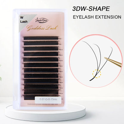 Goddess 3D/4D/5D/6D/7D/8D W Shape Lashes 4D Premade Fan Lash Extensions 0.07 C/D Curl Natural Soft High Quality Individual Lashe