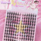80 Clusters of Brown Natural Fox-Style Cat Eye False Eyelashes Makeup Tools, Natural Segmented Eyelash Bundles Makeup Tools