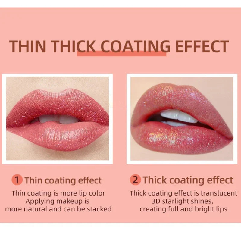 15 Colors Glitter Liquid Lipglaze Tint Laser Holographic Lipsticks Cosmetics Shiny Pigment Waterproof Makeup Women Lipglosses